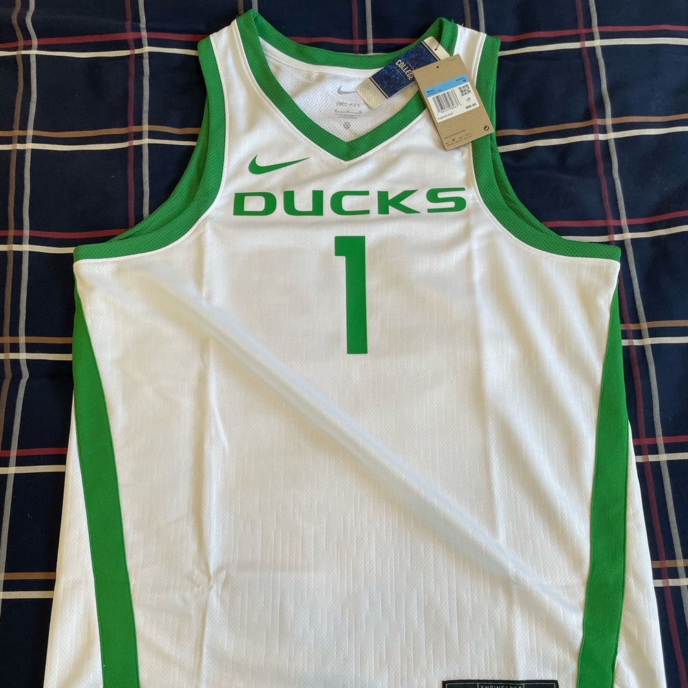 Nike Oregon Ducks Dri-Fit Away White Basketball Jersey Men’s Medium